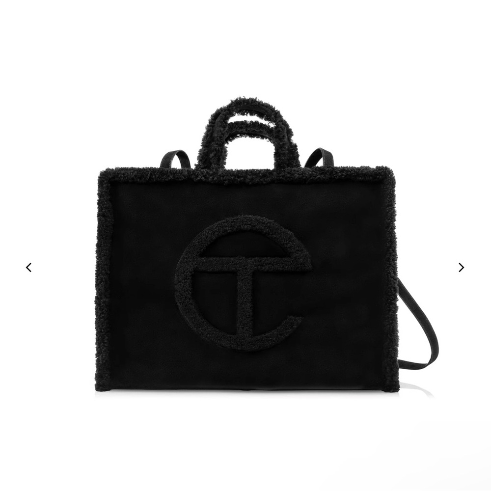 (SOLD) Telfar UGG Black Shearling Medium Shopping Bag - Picture 2 of 8